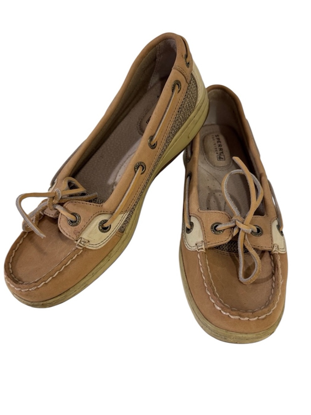 Sperry Top-Sider Boat Shoes Women’s 6.5 Tan Leather Slip On Nautical Classic